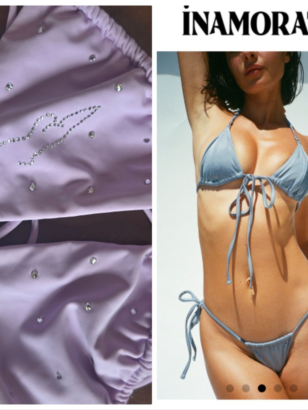 Nwot inamorata Lilac Rhinestone Orpheus Top S + Bottom Xs